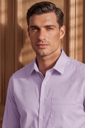 Image of Louis Philippe Men's Cotton Striped Regular Fit Shirt