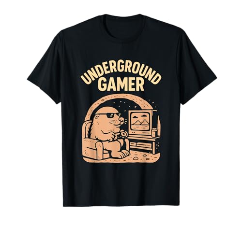 Divertente Talpa Gamer Meme Retro Gaming Pun Console Gamer Joke Maglietta