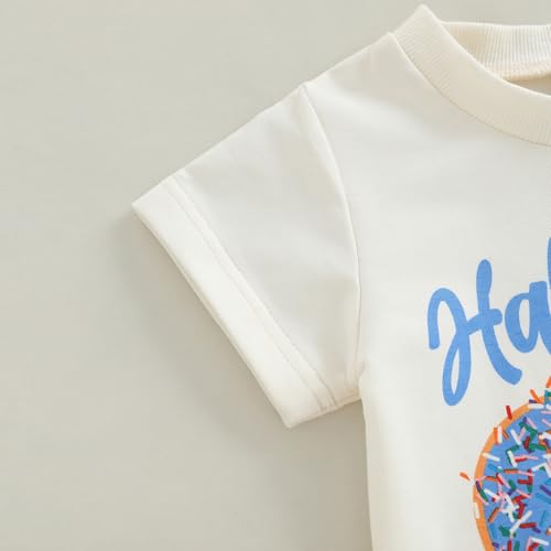 Bagilaanoe Half/First Birthday Outfit Baby Boy Half Way to ONE/Sweet One Short Sleeve T-Shirt and Shorts Cake Smash Outfit4
