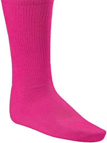Champion Sports Rhino® All Sport Socks - Machine Washable Sport Sock - for Baseball, Football, Soccer - Cushioned Tube Sock - Stay-in-Place Fit - Size L/10-13 - Neon Pink