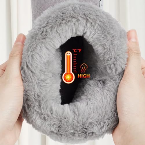 Womens Cozy Indoor Bootie Slippers with Cute Cat or Dog Embroidery, Warm Plush Non-Slip Winter House Boots with Pom Pom Bow Decoration4