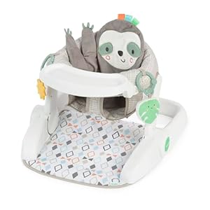 Ingenuity Prop Spot Learn-to-Sit Floor Seat for Baby, Removable Tray, 2 Linkable Toys, Tummy Time Mat, Unisex, for Ages 4-12 Months – Loni