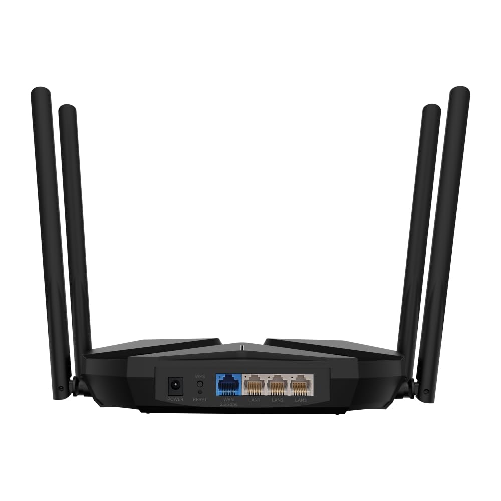 Mercusys MR85X AX3000, Router WiFi 6 Dual Band, 2.5 Gbps WAN, 4 Antenas de Alta Ganancia, EasyMesh, OFDMA, MU-MIMO, WPA3, VPN, Control Parental, Ideal para Streaming y Gaming