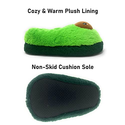 Image of ooohyeah Women's Fuzzy Fruit Hug Slippers, Cute Funny Cozy Non-Slip House Foam Slippers for Women, Avocuddle, 7-8