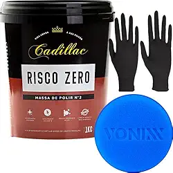 Massa De Polir Risco Zero Nº2 Polimento Automotivo + Aplicador Luva
