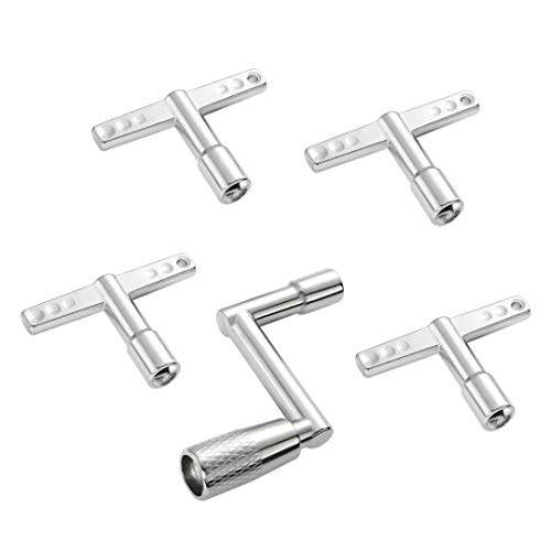 5 Pack Drum Keys with Continuous Motion Speed Key and Universal Drum Tuning Key,General Accessories Tools for Snare Drum,Electronic Drum etc