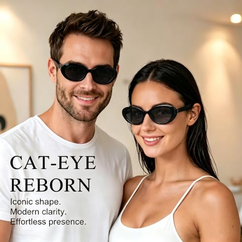 Image of AI Smart Glasses, Fashion Bluetooth Sunglasses Cat Eye Frame Thin Temples