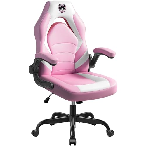 BestGlory Gaming Chair, Leather High-Back Home Office Desk Chair with Flip-Up Arms, Ergonomic Padded...