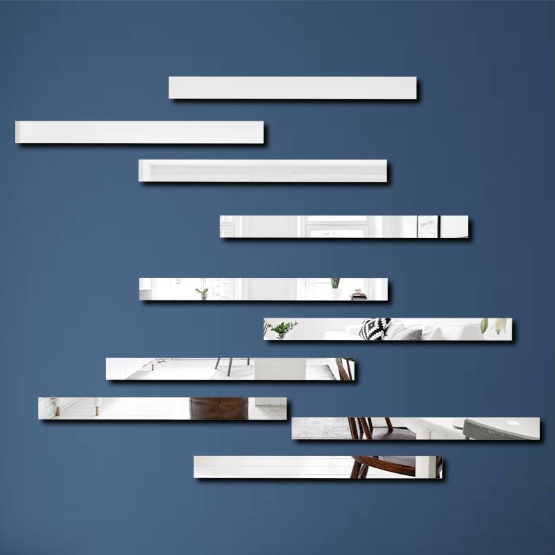 Bikri Kendra - Strip Decorative Mirror Stickers for Wall, Wall Mirror Stickers, 3D Acrylic Stickers Wall Stickers for Hall Room, Bed Room, Kitchen Living Room Kids Room. (Silver 15) (B0DHCNB7W5) Amazon Price History, Amazon Price Tracker