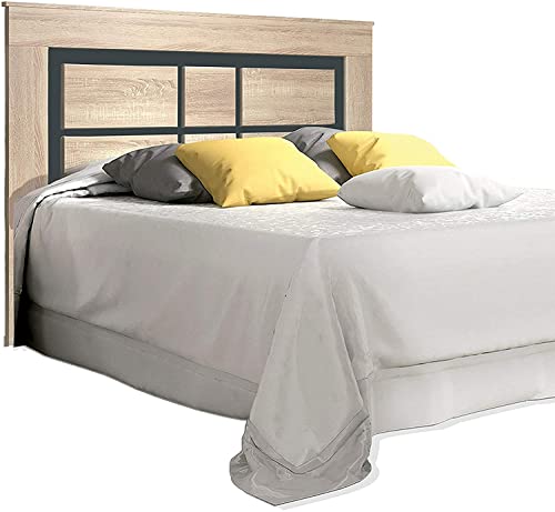 LIQUIDATOR Cabecero con Patas Modelo Lara, Color Cambrian Grafito, Cabezal Cama Matrimonio, Medidas: 120 cm (Alto) x 160 cm (Ancho) x 3.8 (Fondo)