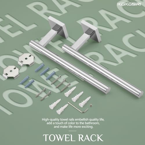 Image of KOKOSIRI Hand Towel Bar Chrome Bathroom Towel Rail Holder Kitchen Paper Holder Wall Mounted Toilet Cabinet Mount 2 Pack, Polished Stainless Steel B3008CH-P2