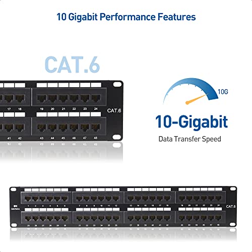 Cable Matters Ul Listed Rackmount Or Wall Mount 2U 48 Port Network Patch Panel (19-Inch Cat6 Patch Panel / Rj45 Patch Panel) For Gigabit Network Switch, 110 Or Krone Impact Tools Compatible #TOP1