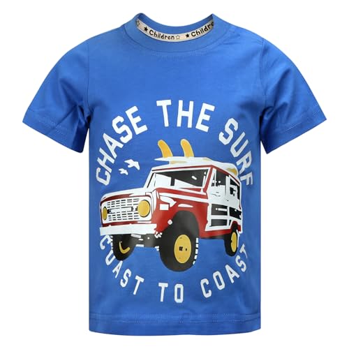 Image of DEEKEY Toddler Boys Shirts Short-Sleeve Little Kids t Shirts Boys' Tops, Tees & Shirts Graphic TEE Age for 2-7 Years 4-Pack