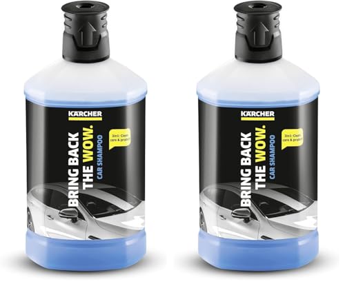 Kärcher Autoshampoo 3-in-1 RM 610 (1 l), höchste Reinigungseffizienz, Pflege und Schutz in einem Schritt (Packung mit 2)