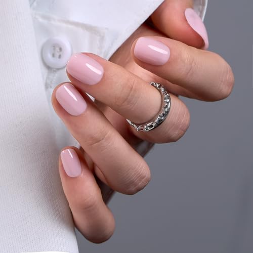 Image of CurvLife Soft Gel Press On Nails Square, Long-Lasting 32Pcs 16Size Reusable Stick On Fake Nails Kit with Glue Tabs, Glossy Salon-Style Manicure for Women Teens Beginners, At-Home (Nude Whisper)