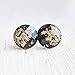 Black Gold Flake Stud Earrings - Hypoallergenic Posts - Titanium