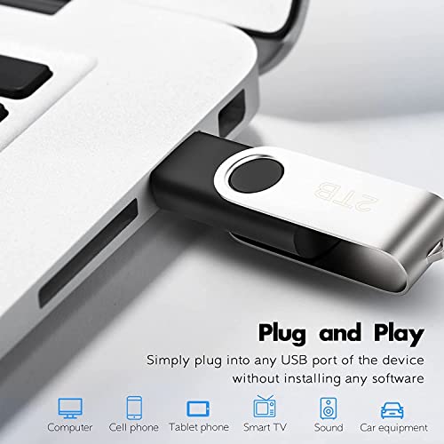 Thumb Drives 2Tb, Usb Flash Drive 2Tb, Portable Usb Memory Stick Large Storage 2000G Usb Drive External High-Speed Jump Drive, Swivel Bulk Zip Drive For Pc/Laptop/Computer #TOP1