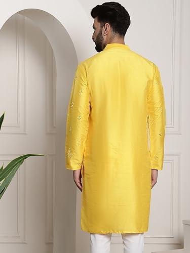 Image of SOJANYA (Since 1958 Men's Silk Blend Designer Long Kurta