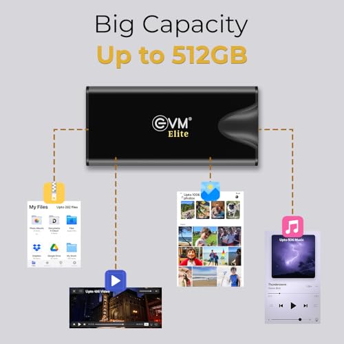 EVM Elite EnSave Pro External SSD 512GB with 2000 Mb/s Read & 1800 Write - Smallest Portable SSD - USB 3.2 Gen 2x2 USB-C - 10 Years Warranty (EPSSDPro/512G) 4 41pWMJ91L1L