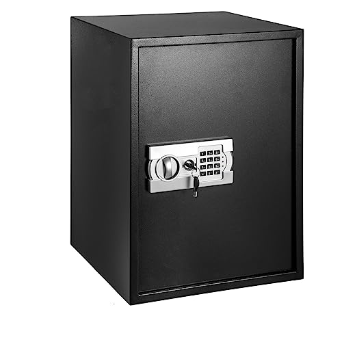 Caja fuerte electrónica con acceso digital, bóveda secreta oculta para documentos de joyería y llaves de anulación de efectivo, desbloqueo flexible (56,63 L)