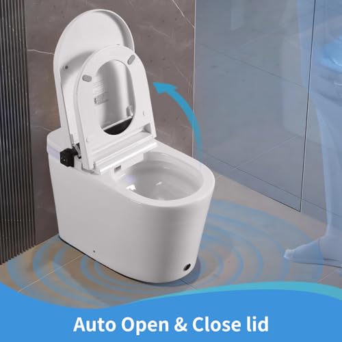 Inodoro Inteligente Moderno con Asiento de Bidé Integrado, Tapa Automática con Sensor de Pie, Lavado con Agua Caliente y Función de Secado para Baño miniatura 6