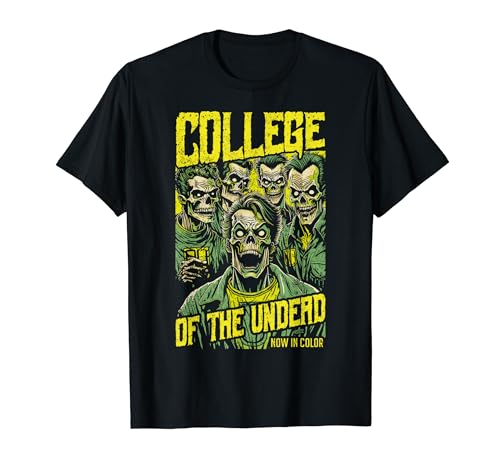 Halloween College Zombie Horror Movie Funny Teacher Student T-Shirt