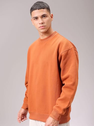 Image of The Indian Garage Co Men Oversized Solid Overhead Crewneck Sweatshirt