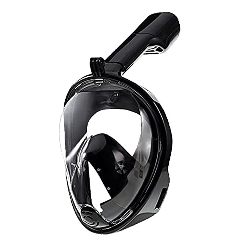 Image of VBM Full Face Snorkeling Mask Diving Gear - Dry Top System,180 Degree Panoramic View Snorkeling Mask with Camera Mount,Safe Breathing,Anti-Leak Anti-Fog-Swim Fins (Black - S /M)