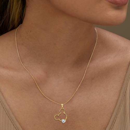 Gold Cute Necklace for Girls Teens Women - Sterling Silver Hypoallergenic Cubic Zirconia Mouse Pendant Necklace Adjustable Dainty Lovely Necklace Fashion Jewelry Adorable Gifts for Christmas Daughter2