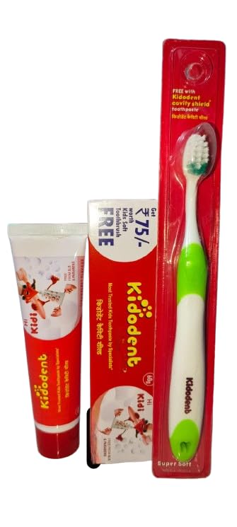 New Kids Kiddodent Toothpaste 60g (Strawberry Flavour) with Free Soft Toothbrush | Toothpaste for Children | Protects Against Cavities | Gentle on Gums | SLS & Paraben Free-image-26