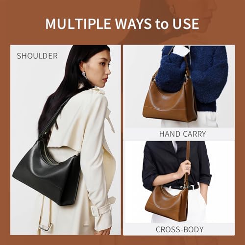 Image of FION Hobo Bag for Women - Soft Leather Crossbody Purse, Shoulder Hand Bag with Adjustable Strap