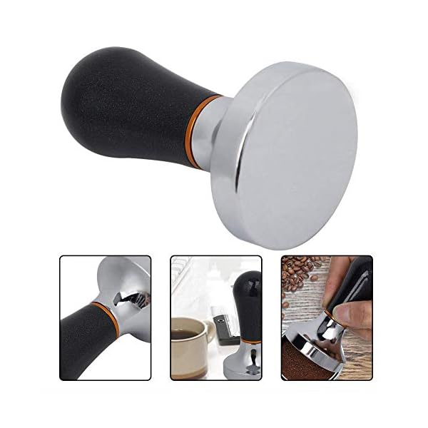 Tamper de café de aluminio de 57 mm con mango de agarre, máquina de café expreso plana para cafetera eléctrica - Imagen 5