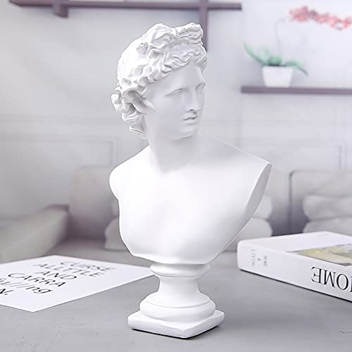 Estatua clásica griega blanca David de 11.8 pulgadas en resina miniatura 5