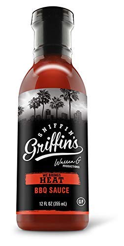 Sniffin Griffin's Hot BBQ Sauce  Barbacoa picante dulce  Salsa de chile rojo ahumado (12 onzas líquidas)
