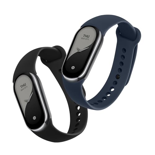 kwmobile 2X Sportarmband kompatibel mit Xiaomi Mi Band 10 / Mi Band 9/8 Armband - Fitnesstracker Band Set aus TPU Silikon