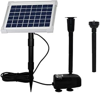 ECO-WORTHY Solar Fountain Water Pump Kit, 124 GPH Brushless Submersible Powered Pump with 5 W Solar Panel for Bird Bath, Small Pond, Garden Decoration, Pool, Patio, Lawn……