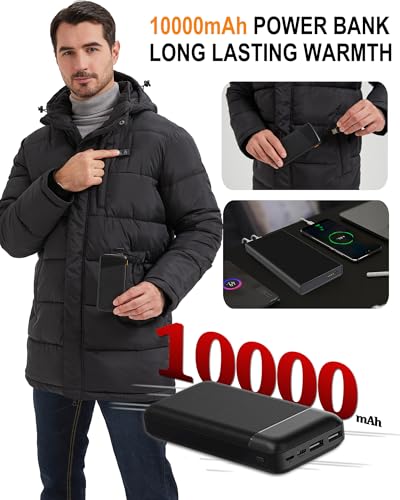 Men's Winter Jacket Heated Jacket for Men with Battery Pack Mens Winter Coat Electric heated jackets4