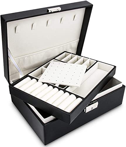 BIRMONBIRMON Faux Leather Solid 8 Cms Cosmetic Pouch (M_Jeweler Box_Black)