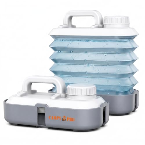 Pack de 2 Tanques de Agua Plegables Campy Pro 2.6 Galones (10 L) - Recipientes Portátiles de Polietileno Libre de BPA para Camping, RV y Emergencias miniatura 1
