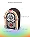 Retro Tabletop Jukebox with Bluetooth Speaker- Vintage Nostalgic Style FM Radio, AUX-in Port, EQ Modes, Color Changing LED Tubes, Wireless Music Streaming and Space - Saving Design(Brown)
