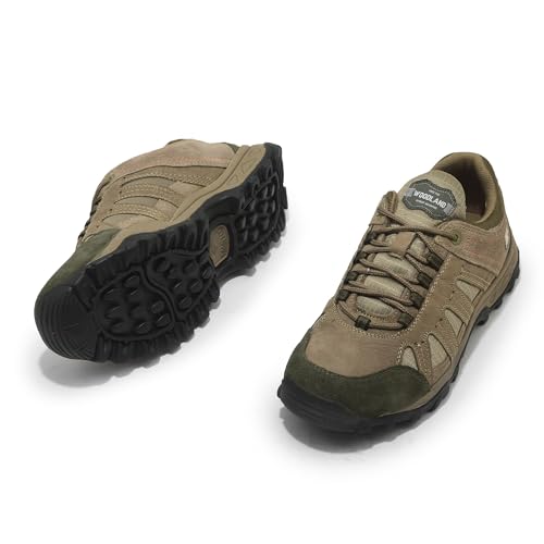 Image of Woodland Men Olive Green Casual Shoes