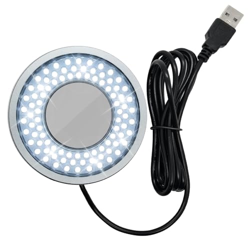 Polarized Led Ring Light for Microscope, 90 LED USB Microscope Ring Light Lamp Anti-Glare Illuminators Light Source for Industrial Digital Camera Phone Solder Repair Tools
