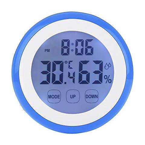 Digital Humidity Temperature Clock, Indoor Temperature Humidity Monitor - Hygrometer Thermometer with Large Backlight Display for Home Kitchen Baby Room Cover