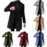 Genérico Warmer Wollmantel für Herren, Wintermantel, Herrenjacke, langer Mantel...