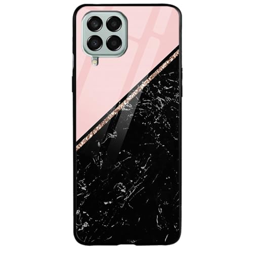 Image of COLORflow Back Cover Compatible with Samsung Galaxy M12 / A12 / F12 | Black Marble Pink | Shockproof TPU Bumper Cover with Camera Protection Back Cover