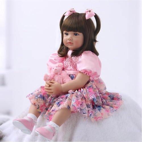 Muñeca reborn niña 24 pulgadas silicona realista miniatura 3