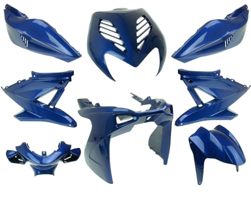 Set de carénages Aerox / Nitro bleu métallisé 8 pièces