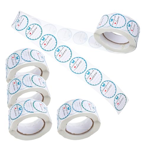 OSALADI 5 Rollos De Pegatinas Autoadhesivas Para Tarros De Mermelada Y Gelatina Etiquetas Para Enlatar Hechas Con Etiquetas Grabables Con Líneas Para Embalaje
