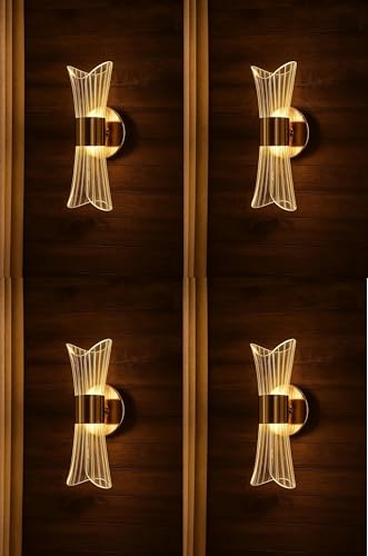 Image of Modern LED Wall Light for Home Decor - Stylish Decorative Lamp for Living Room, Bedroom, Hallway, Warm Ambient Lighting (Modern) Pack of 4