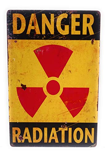 Danger Radiation Metal Tin Sign, Warning Sign, Radiation Warning Sign, Vintage Metal Sign, Military Sign, Caution Sign, 8-inch by 12-inch Sign | TSC377 |